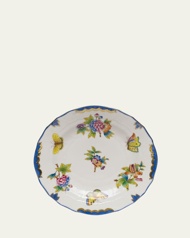 Queen Victoria Blue Dessert Plate
